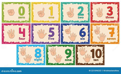 Flashcards Finger Counting Stock Illustrations 12 Flashcards Finger