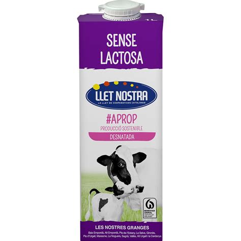 UHT Skimmed Milk Lactose Free Carton 1 L LLET NOSTRA Supermercado