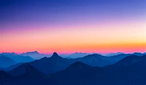 Colorful Alps Sunset After A Wonderful Summer Day In The Alps By