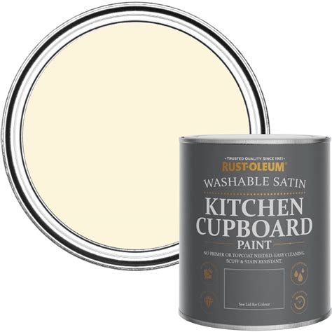 Rust Oleum Kitchen Cupboard Paint Satin Clotted Cream 750ml