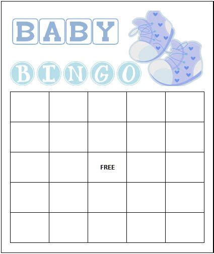 Blank Baby Shower Bingo Cards