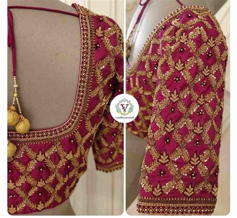 Stunning Aari Work Blouse Designs For Silk Sarees
