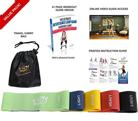 Fit Simplify Resistance Loop Exercise Bands With Instruction Guide