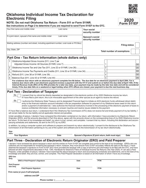 Form 511ef Download Fillable Pdf Or Fill Online Individual Income Tax