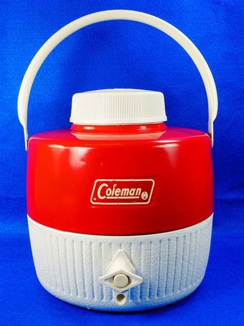 Vintage S Coleman Gallon Water Jug Cooler Red Metal With Insert