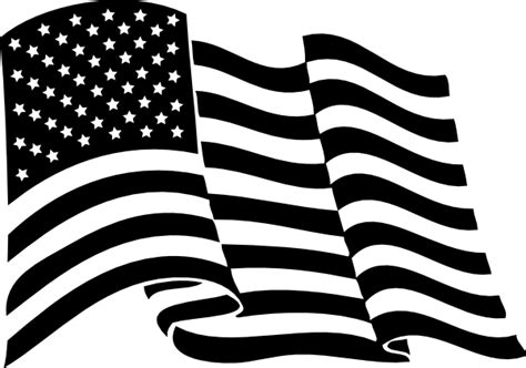 The Us Flag Black And White Clipart