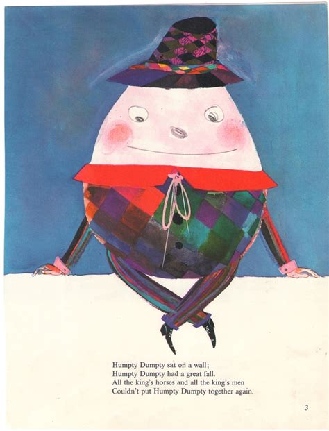 1964 Brian Wildsmith Mother Goose Nursery Humpty Dumpty Original