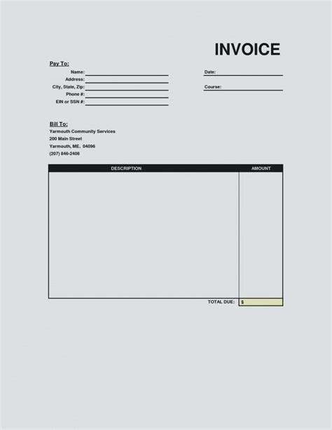 Personal Training Invoice Template Cards Design Templates