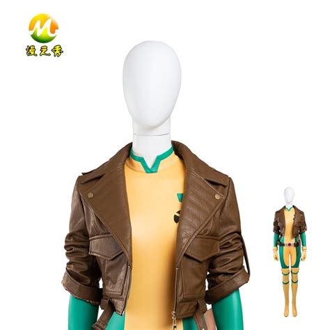 X Men Rogue Costume Womens Cosplay Costume Jacket For Halloween Party