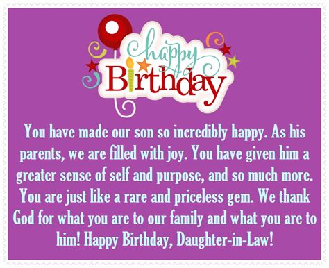 Daughter In Law Happy Birthday Quotes And Greetings Happy Birthday Wishes