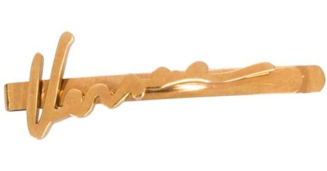 Versace Logo Hair Pin In Gold Metallic Lyst