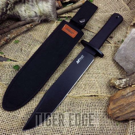 Mtech 145 Black Full Tang Tactical Combat Bowie Knife W Sheath