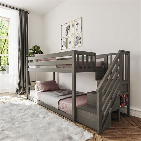 Solid Wood Bunk Beds With Stairs Foter