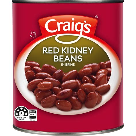 Craigs Red Kidney Beans In Brine 3kg