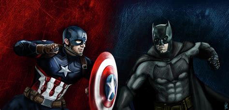 Captain America Vs Batman Digital Art By Vinny John Usuriello