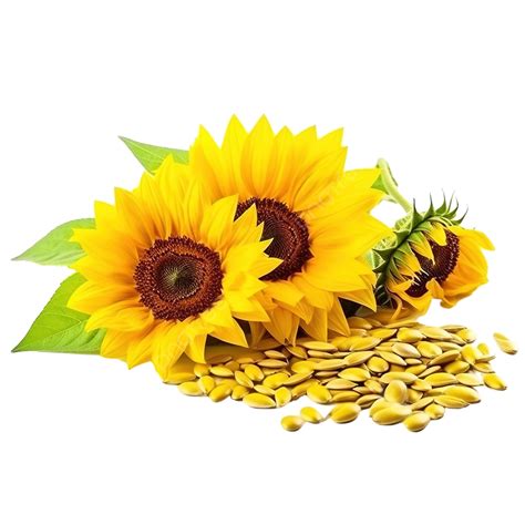 Blooming Yellow Sunflowers Full Of Sunflower Seeds Inside For