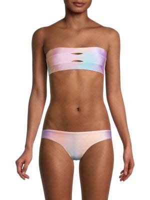 PQ Ombre Colorblock Bandeau Bikini Top On SALE Saks OFF TH