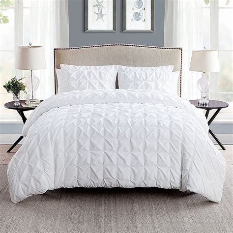 Vcny Home Scottsdale 2 Piece Reversible Twin Xl Duvet Cover Set Bed Bath And Beyond White