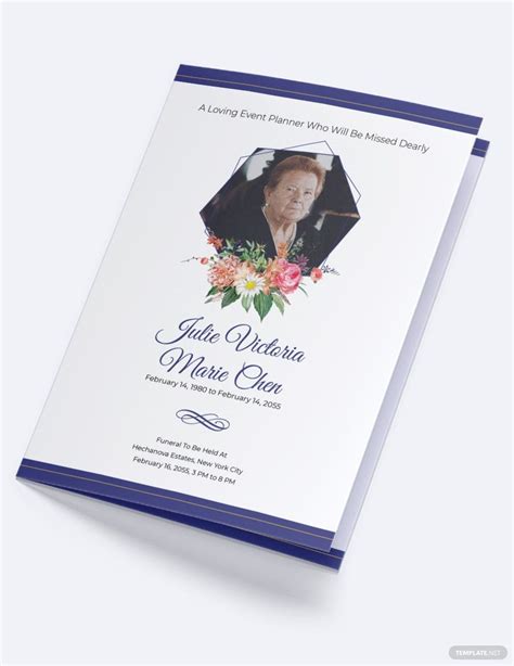 Mothermom Funeral Program Bi Fold Brochure Template In Pages Word
