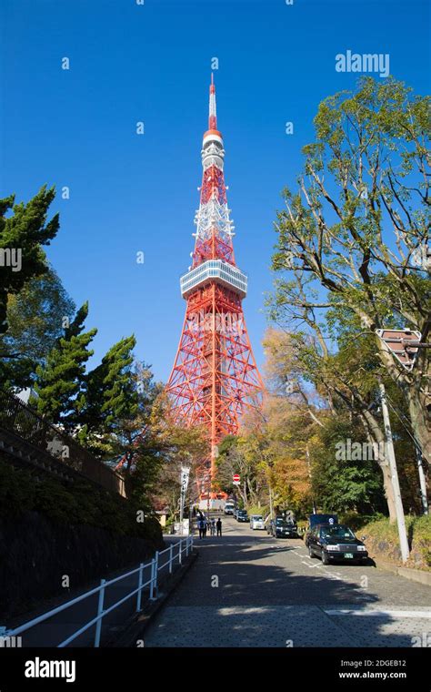 Tokyo Tower Seen From Shiba Park In Minato Ku Tokyo Stock Photo Alamy