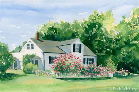 Rosebriar Cottage Is A Fine Art Print Of An Original Watercolor