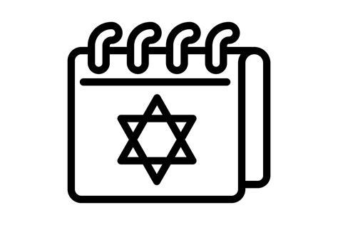 Jewish Calendar Icon Outline Style Graphic By Nsit0108 · Creative Fabrica