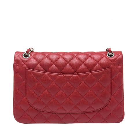 Chanel Double Flap Jumbo Bag Red Caviar Leather Baghunter