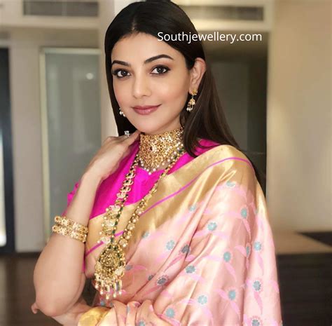Kajal Aggarwal In Traditional Gold Jewellery Indian Jewellery Designs