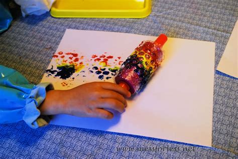 Painting With Rolling Pins And Bubble Wrap Mess For Less