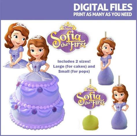Sofia The First Cake Topper Printables Digital Also Etsy In 2021