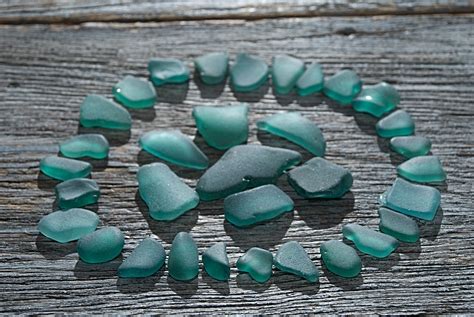 Teal Sea Glass Bulk 33pcs Large To Small Turquoise Beach Etsy