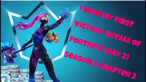 I Won My First Solo Victory Royale Of Fortnite Day 2 Season 5 Chapter 2 Youtube