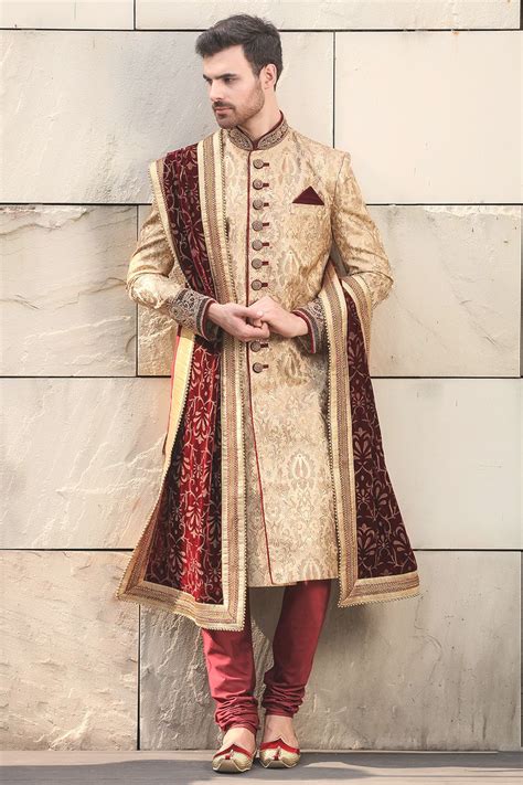 Messenger Sherwani For Men Wedding Wedding Dresses Men Indian Groom