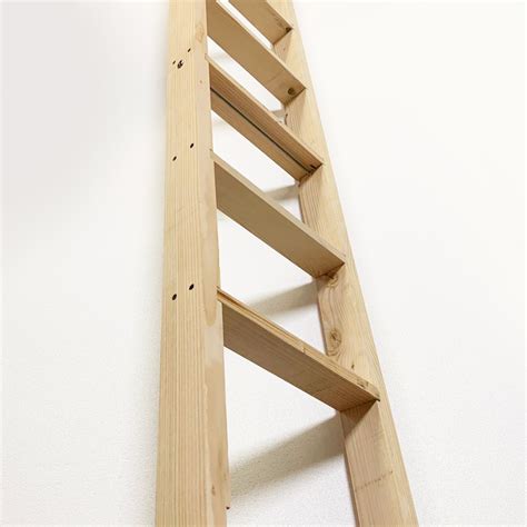 Solid Wood Ladder Library Ladder Unassembled Md4