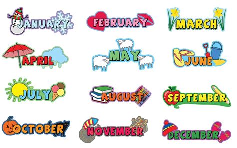 Months Of The Year Set Of 12 Spaceright Europe Ltd