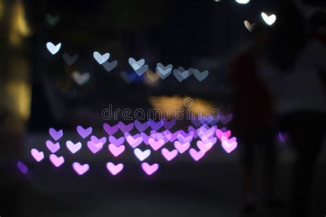 Pink Bokeh And Blur Heart Shape Love Valentine Colorful Night Light