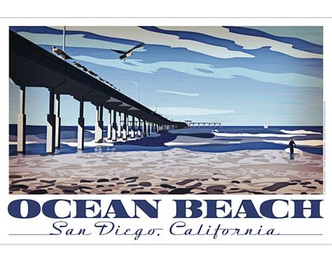Ocean Beach San Diego California Poster Etsy