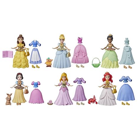 Disney Princess Secret Styles Palace Fashion Collection 6 Mini Fashion Dolls With Extra Outfits