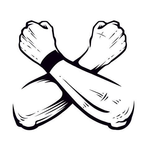 Crossed Hands Clenched Fists Vector 334909 Vector Art At Vecteezy