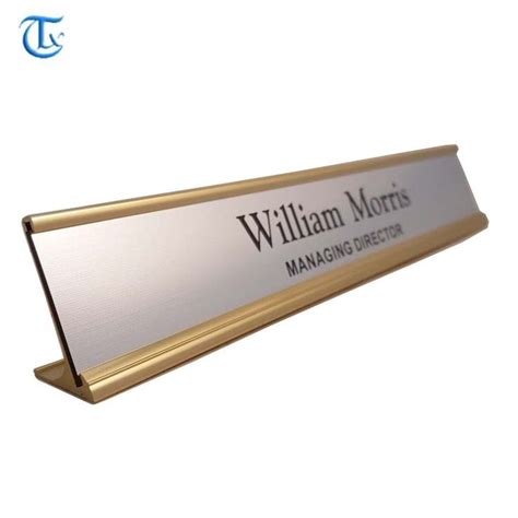 Sturdy And Elegant Silver Aluminum Desk Name Plate Holder Buy Name