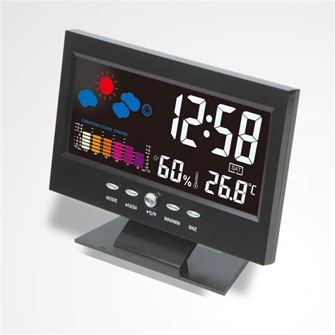 Electronic Digital Temperature Humidity Monitor Clock Weather Forecast
