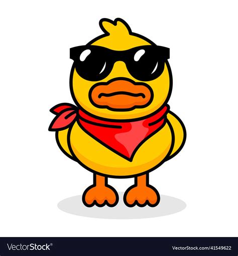 Cool Yellow Duck With Sunglasses Royalty Free Vector Image