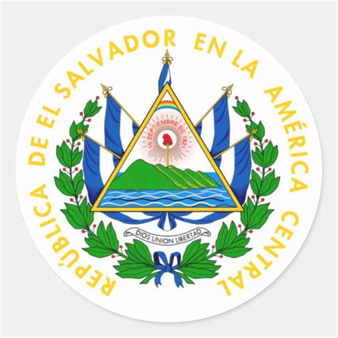 El Salvador Emblemflagcoat Of Armssymbol Classic Round Sticker