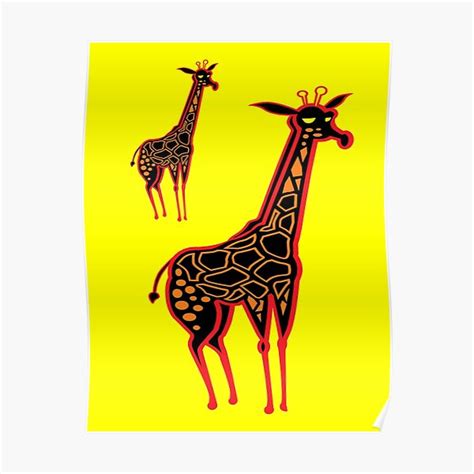 Giraffes Photographic Comic Print Poster By Posterbobs Redbubble