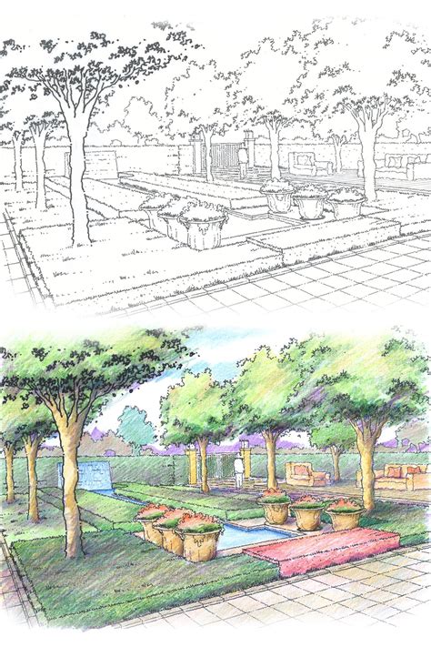 Community Outdoor Garden Design Landscape Architecture Perspective