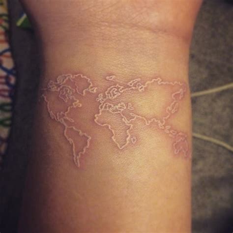 World Map Tattoos With Releasing And Wandering Meanings Tattooswin My