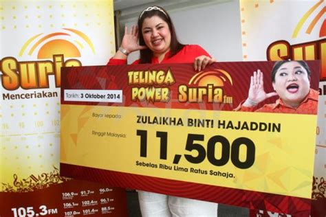 Teka jumlah berat bakul, jawab satu soalan mudah dan hantar borang peraduan (muat turun di bawah) atau hantar melalui sms. 17 Pendengar Menang RM50,000 Telinga Power Suria FM ...