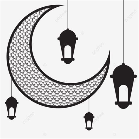 Ramadan Decoration With Crescent Moon And Lantern Illustration Vector