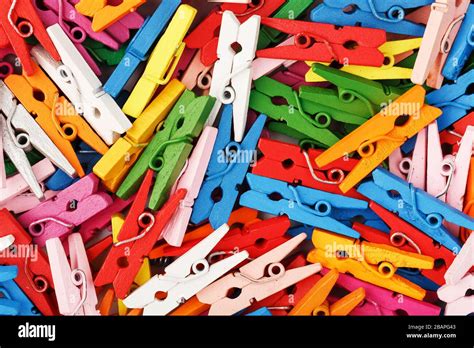 Multi Colored Wooden Clothespins As A Full Screen Texture And