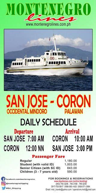 Each rate covers all costs eligible under the robert t. San Jose to Coron: Ferry Schedule & Fare Rates (2018 ...